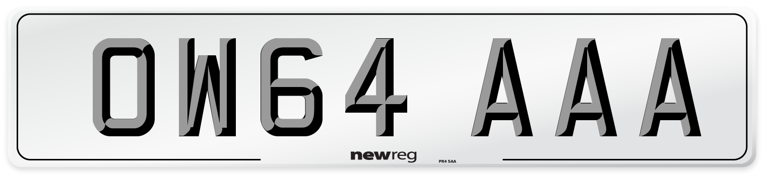 OW64 AAA Number Plate from New Reg
